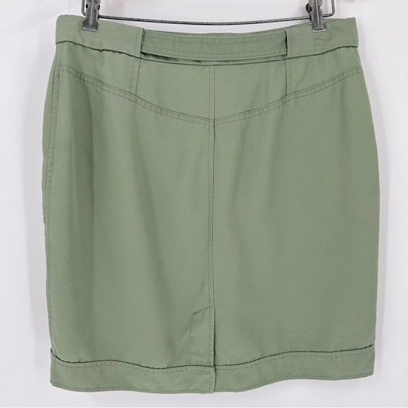 LOFT Outlet Size 8 Skirt Size Zips Tie Green Olive - Picture 2 of 8
